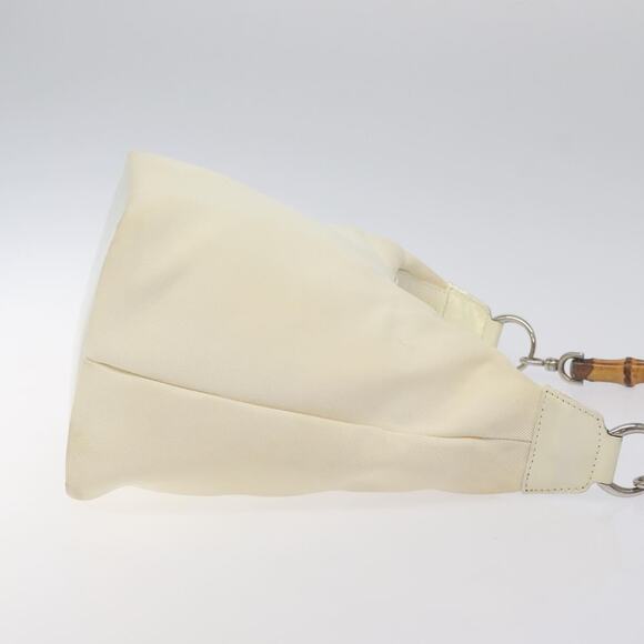 GUCCI Bamboo Hand Bag Nylon White Gold 000 1956 000 1956 - Picture 4 of 12